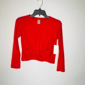 Nordstrom Red Scarlet Long Sleeve Twist Front Girl's Medium